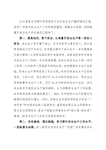 市政府主要领导履行安全生产职责情况汇报