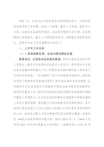 县司法局2022年上半年工作总结和下半年工作安排