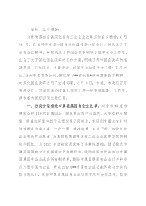 市委书记在全省深化国有工业企业改革推进会上的汇报