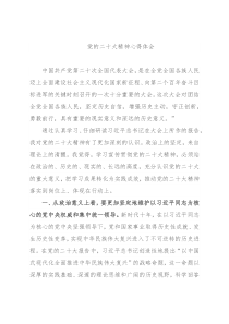 党的二十大精神心得体会