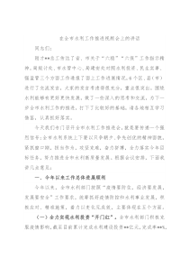 在全市水利工作推进视频会上的讲话