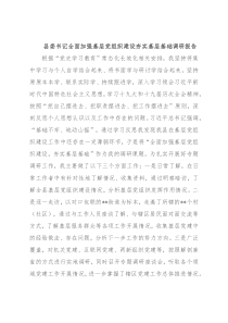 县委书记全面加强基层党组织建设夯实基层基础调研报告