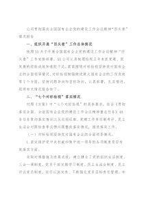 公司贯彻落实全国国有企业党的建设工作会议精神“回头看”情况报告
