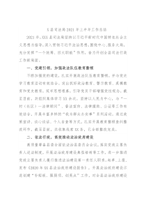 X县司法局2021年上半年工作总结