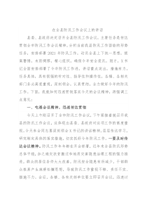 在全县防汛工作会议上的讲话3