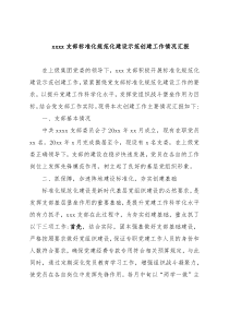 某支部标准化规范化建设示范创建工作情况汇报