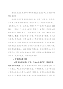 党委班子成员党史学习教育专题民主生活会“五个方面”对照检查材料