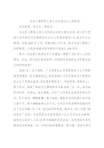 在区工商联第X届X次执委会议上的讲话