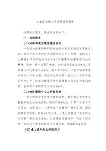 党组书记抓基层党建工作述职述责报告