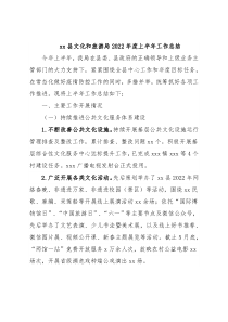 xx县文化和旅游局2022年度上半年工作总结