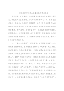 村党组织带领群众致富发展的调查报告