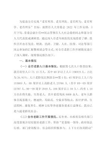 关于全市老龄工作情况的调查报告