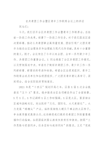在共青团工作会暨区青年工作联席会议上的讲话