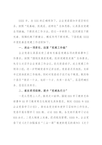 集团公司党委书记X年度抓基层党建工作述职报告