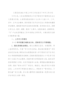 X团区委2021年度上半年工作总结及下半年工作计划