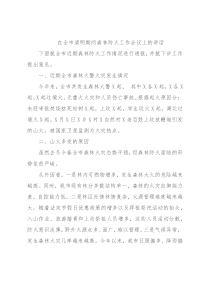 在全市清明期间森林防火工作会议上的讲话