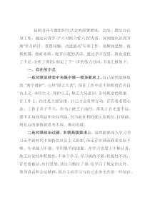 2022年专题组织生活会个人剖析对照检查材料