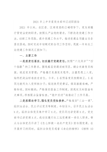 2021年上半年度党支部书记述职报告