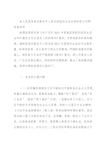 县人民政府政务服务中心党支部组织生活会领导班子对照检查材料
