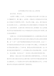 在市供销合作社代表大会上的讲话