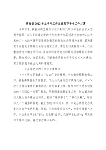 政法委2022年上半年工作总结及下半年工作打算
