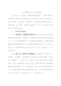 在乡镇座谈会上的汇报材料