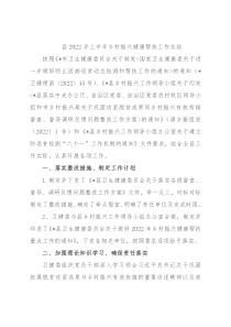 县2022年上半年乡村振兴健康帮扶工作总结