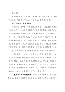 在X区工作务虚会上的讲话