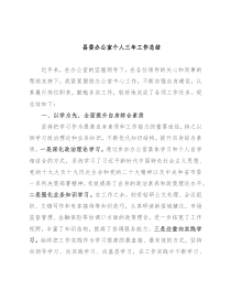 县委办公室个人三年工作总结