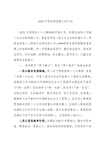 2023年党支部党建工作计划