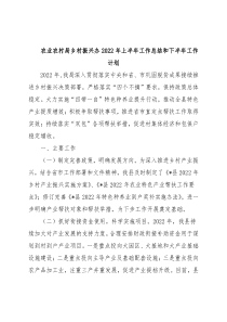 农业农村局乡村振兴办2022年上半年工作总结和下半年工作计划