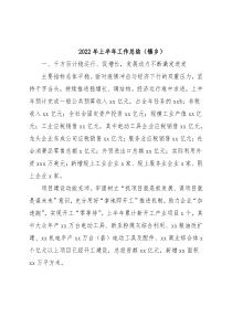 2022年上半年工作总结（镇乡）