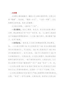 公文的大标题和小标题