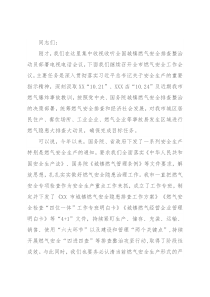 在全市燃气安全工作会议上的讲话