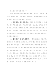 安全生产工作汇报（镇乡）