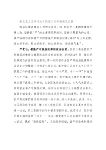 新区党工委书记关于换届工作开展情况汇报