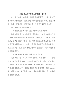 2022年上半年重点工作总结（镇乡）