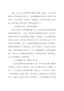 公司财务助理2021年工作总结述职报告