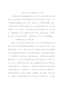安全生产工作情况报告（市级）