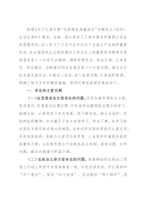 公司中层管理人员2021年全面建设清廉国企专题组织生活会对照检查材料