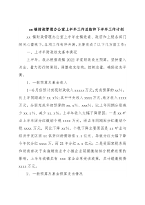 xx镇财政管理办公室上半年工作总结和下半年工作计划