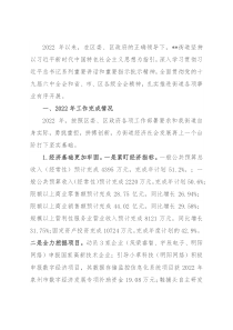 街道2022年工作总结及2023年工作思路