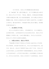 关于村村务、党务公开问题整改落实情况报告